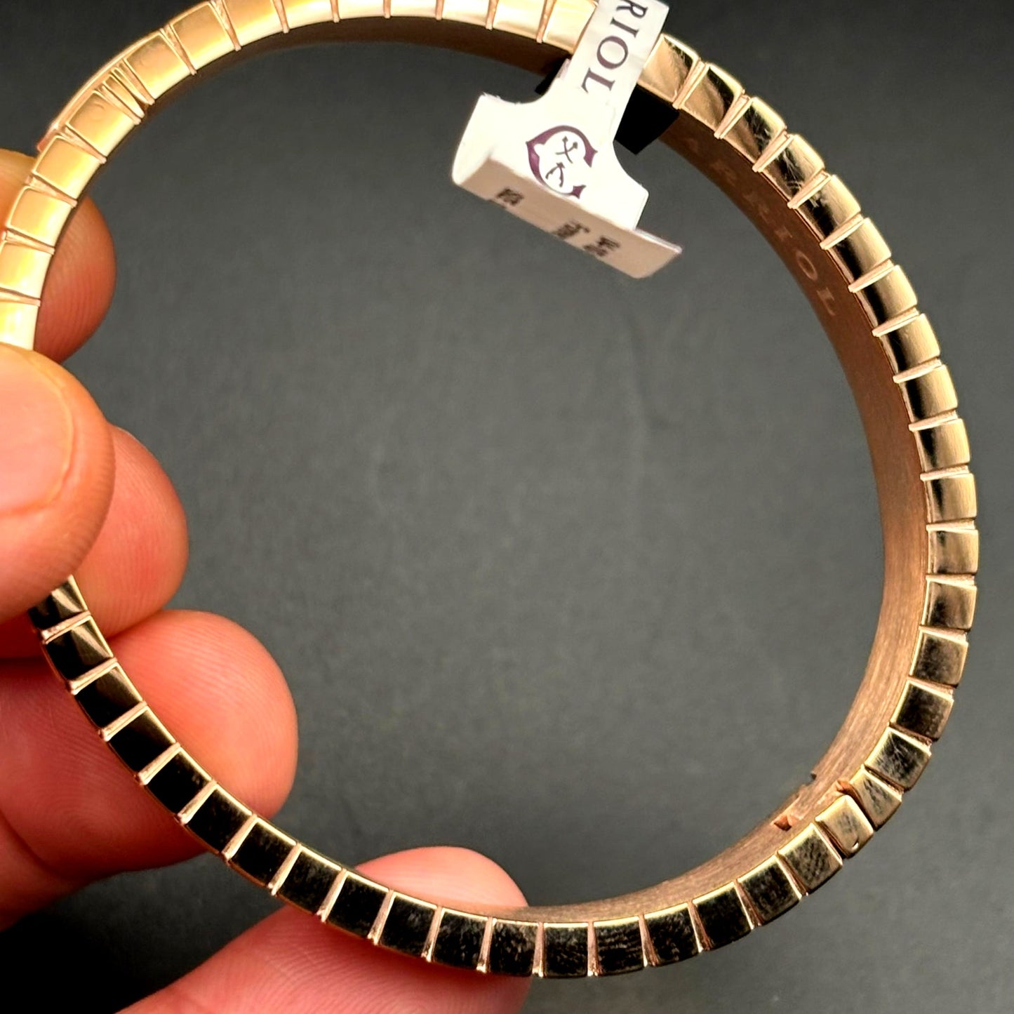 Charriol FAITH Stainless Steel & Rose Gold PVD Cable Bracelet 04-102-1139-17FA