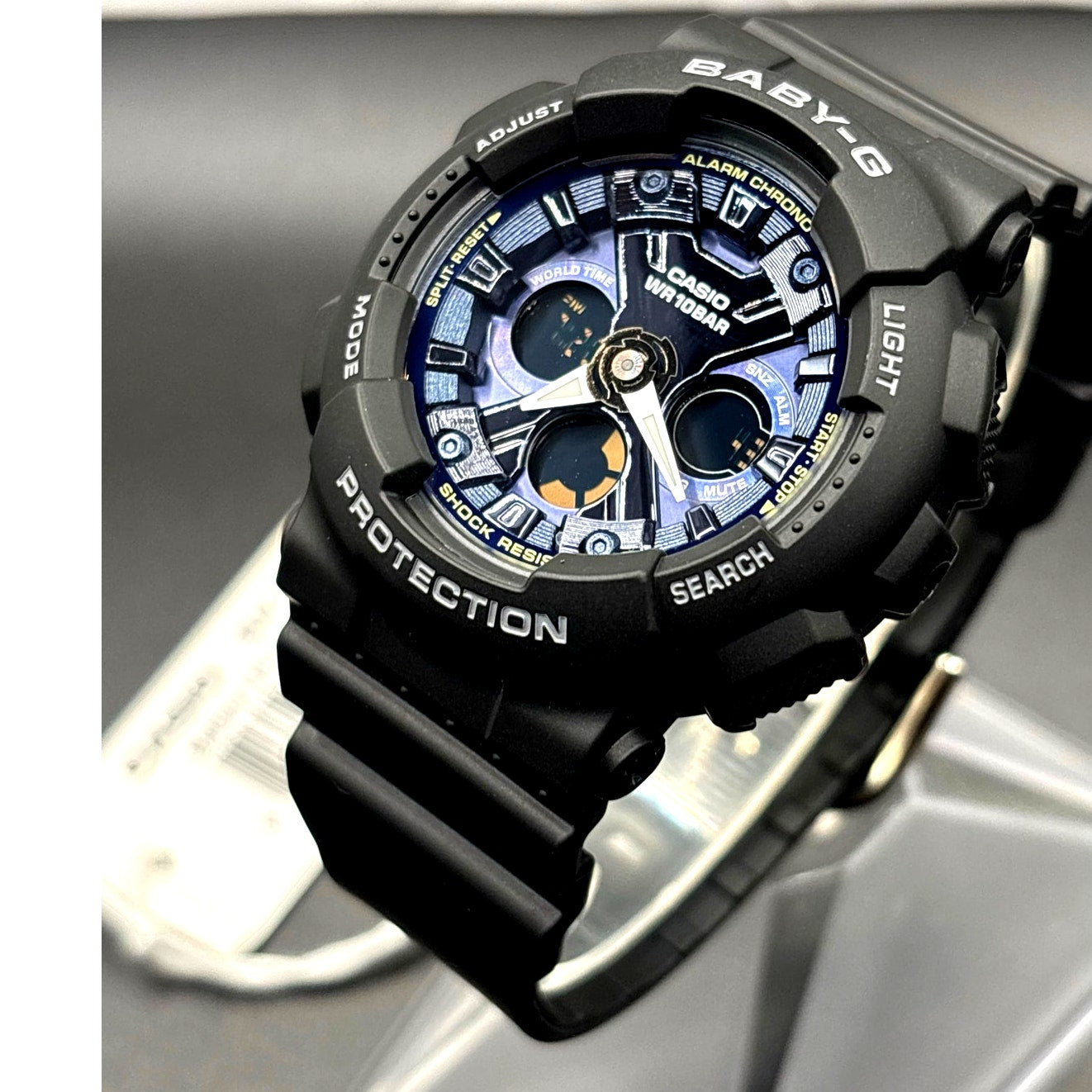 Casio Baby-G BA130-1A2 Metallic Blue Black Analog Digital Women's 43MM Watch NIB
