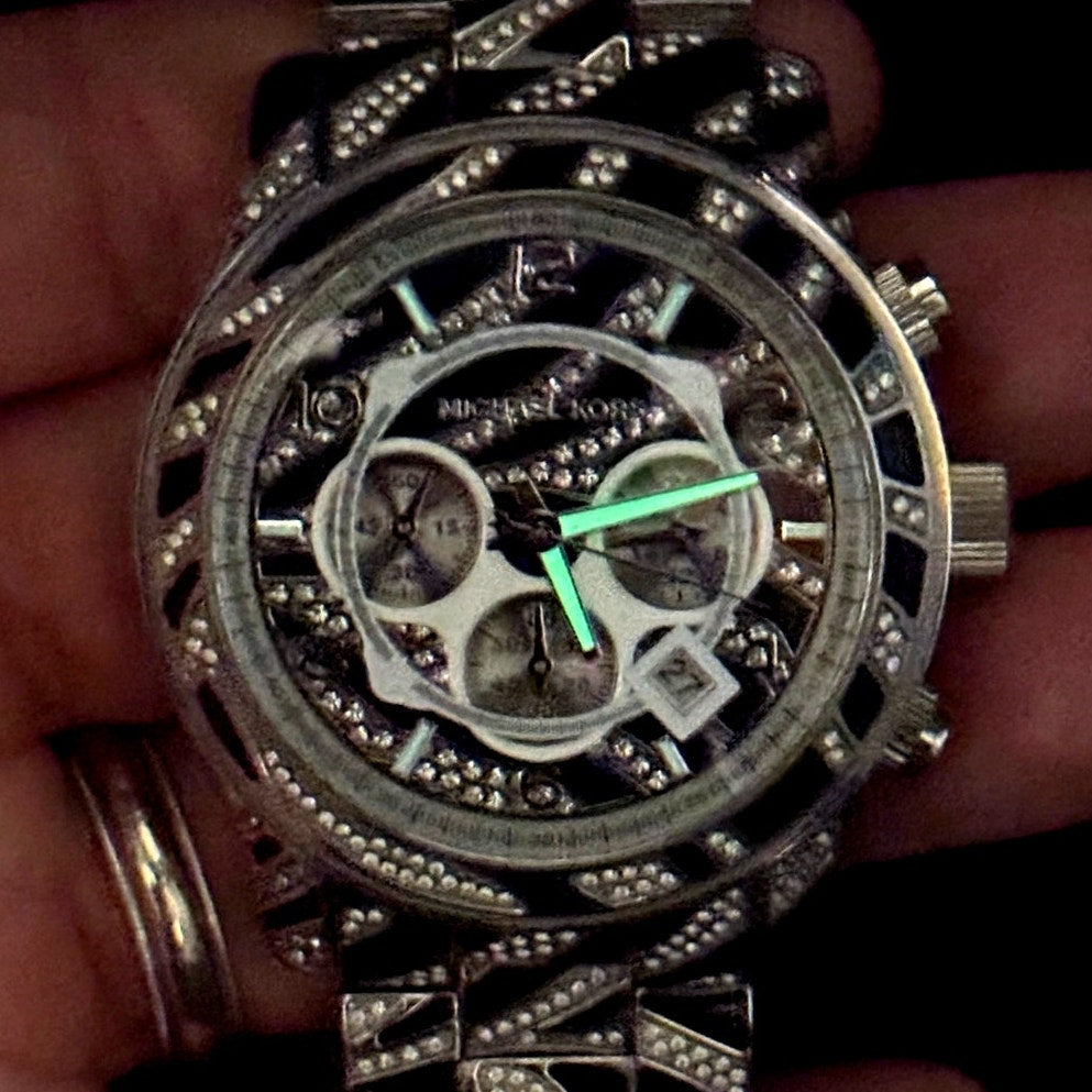 Michael Kors MK6889 Oversized Runway Glitz Chronograph Unisex Watch 45mm