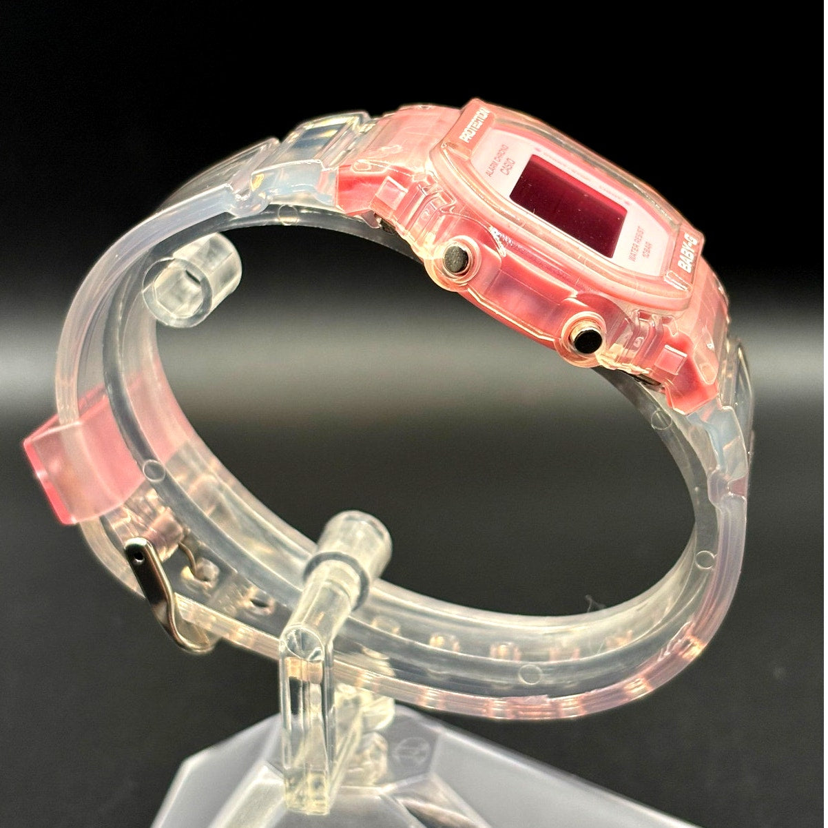LWS Pink Ice Baby-G BGD565SJ Clear Strap Digital Mod Women's Watch