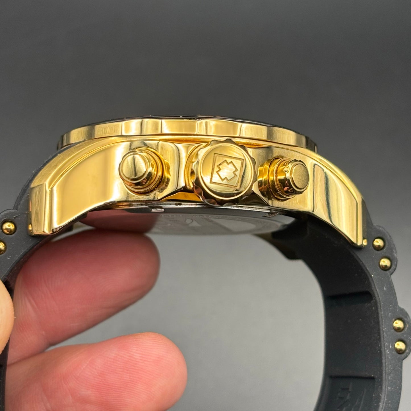 Invicta Pro Diver 17566 Men’s Chronograph Black & Gold Silicone Strap Watch NIB