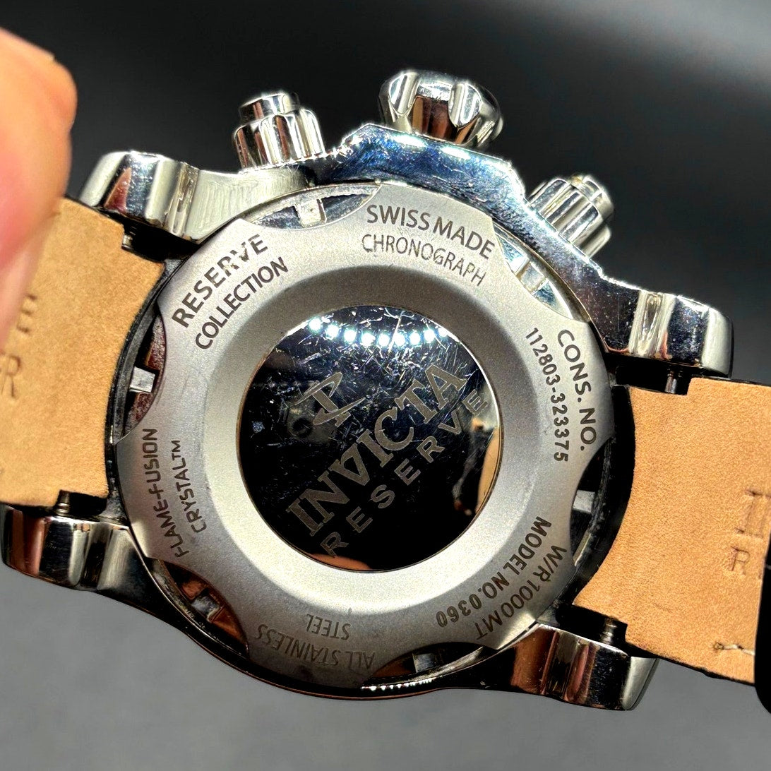 Invicta Reserve Venom 0360 Swiss Made Chronograph 54mm Leather Watch
