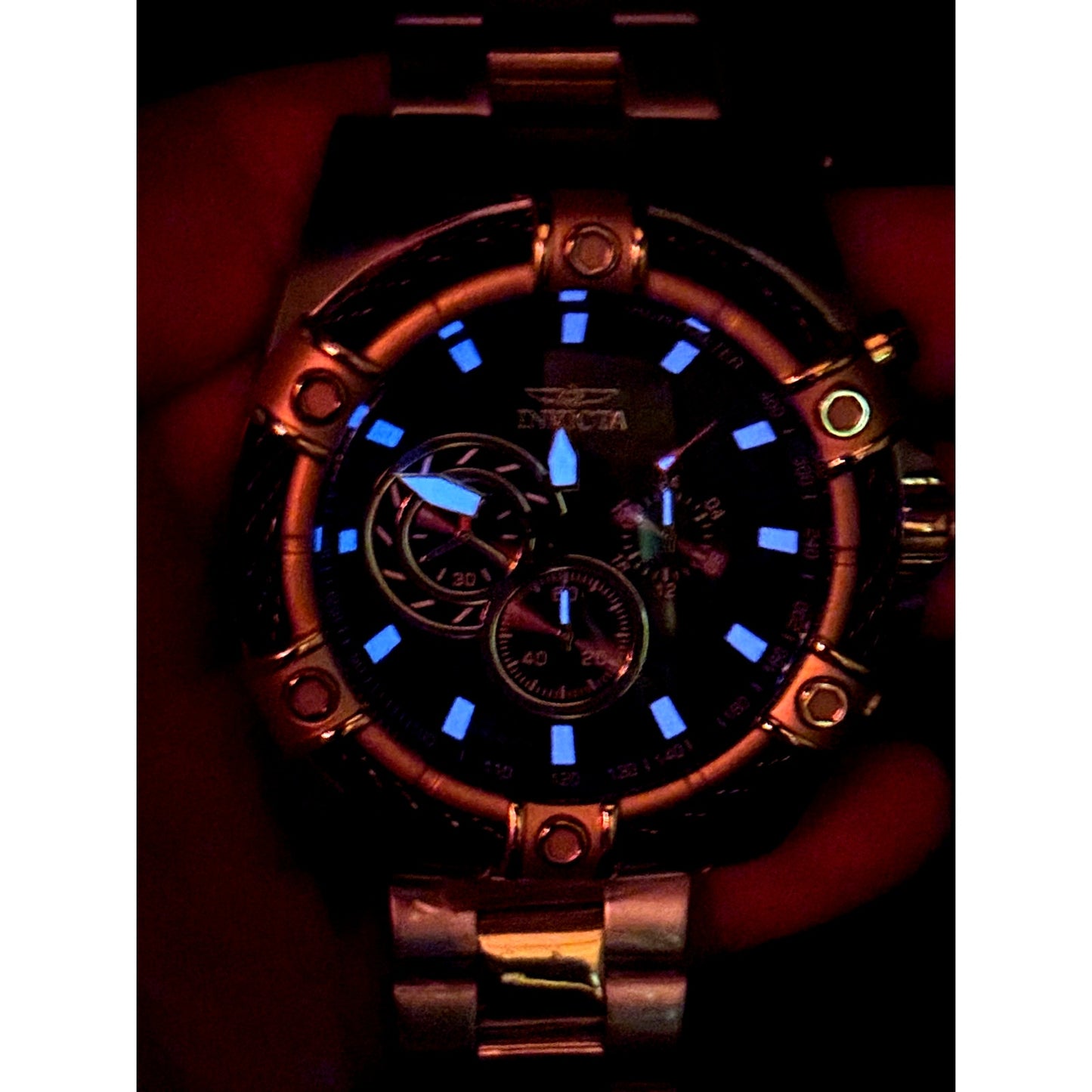Invicta 48868 Bolt Ace Men’s Chronograph Two-Tone 52mm Black Dial Watch NIBWT