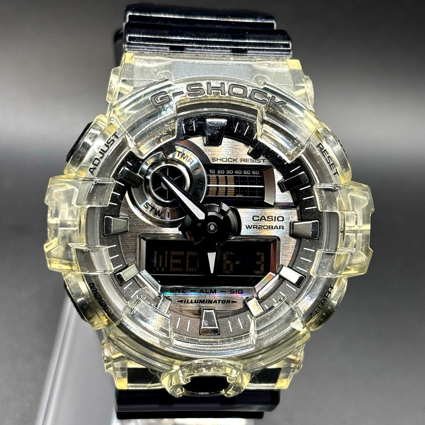 Casio G-Shock GA-700SK-1A Clear Skeleton Series Transparent Resin Watch NIB