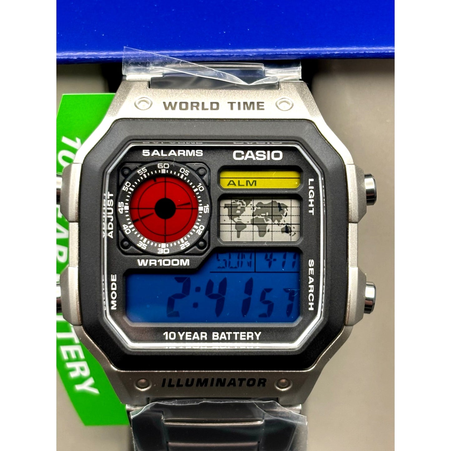 LWS Atlas Meridian Casio AE1200WHD World Time Stainless Steel Bracelet Mod Watch