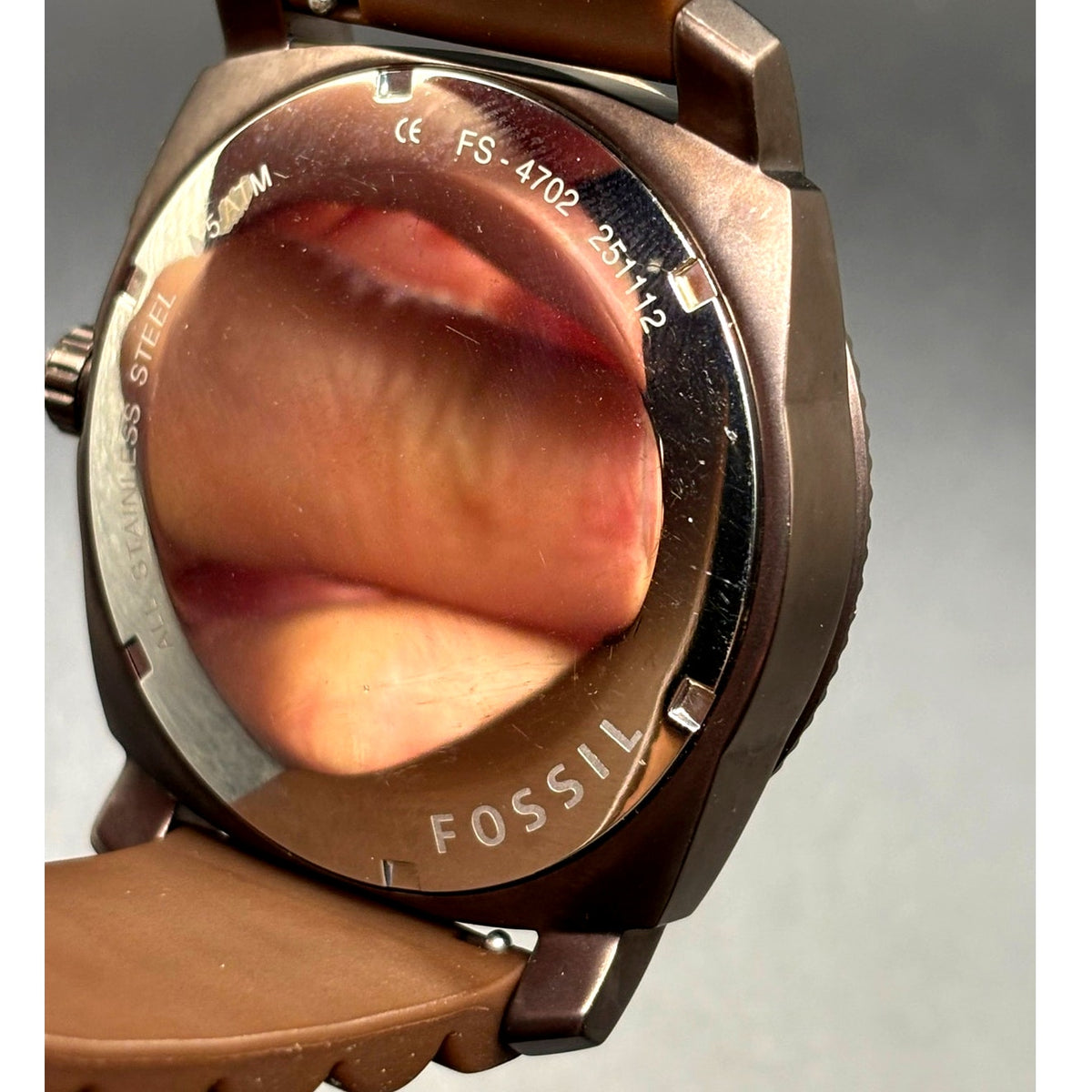 Fossil Machine FS4702 Chronograph Brown 45mm Men’s Watch Silicone Discontinued