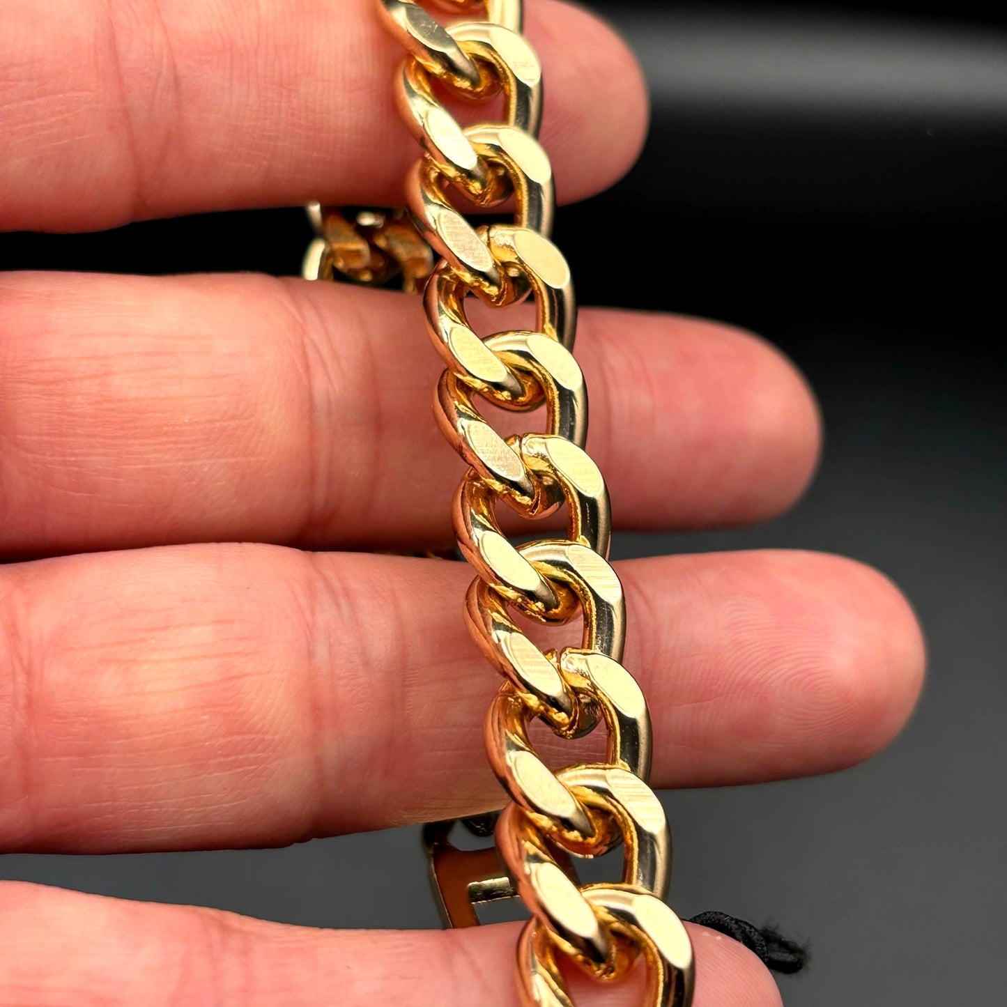 Slate Men’s Gold Plated Stainless Steel Cuban Link Bracelet 8.5in10mm NWT