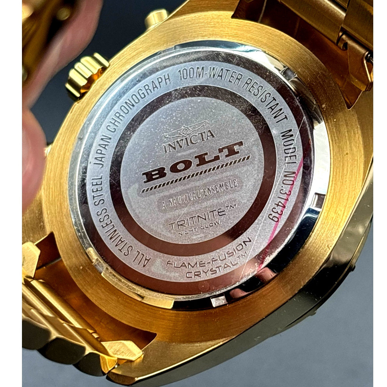 Invicta 31439 Bolt Chronograph Gold Tone 52mm Men's Watch Rare NIB