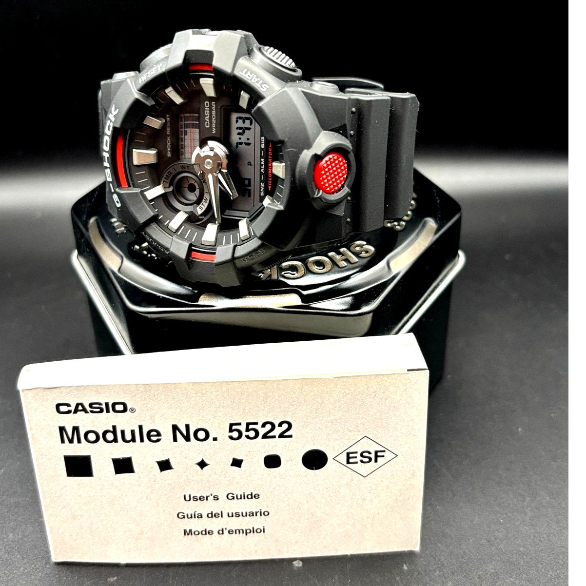 Casio G Shock GA700-1A Men’s Black Red Analog Digital 200M NIBWT