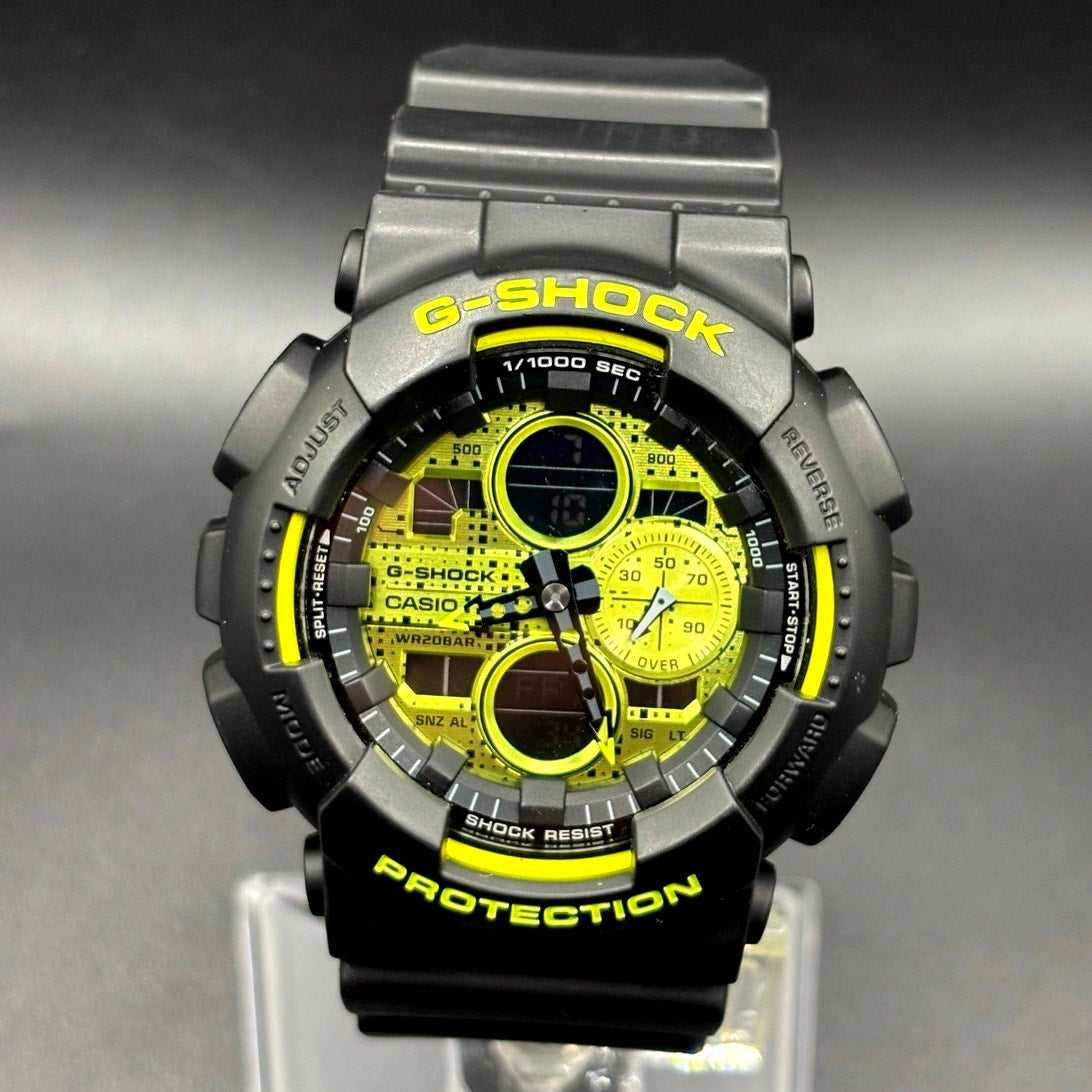Casio G-Shock GA140DC-1A Analog Digital Black Vivid Yellow Men's Watch