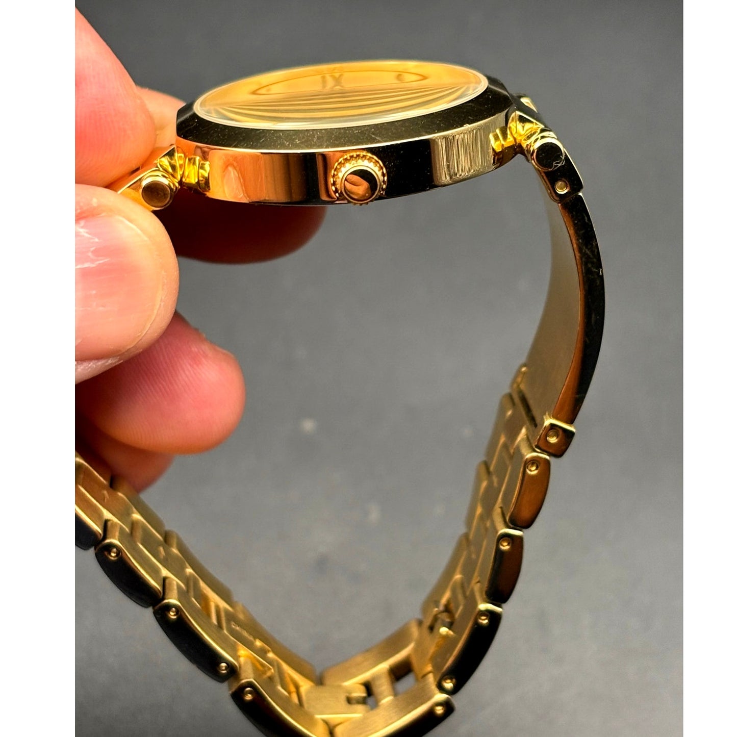 Guess Aurora Women's Gold-Tone Stainless Steel & Zwarovski Crystals Bangle Watch