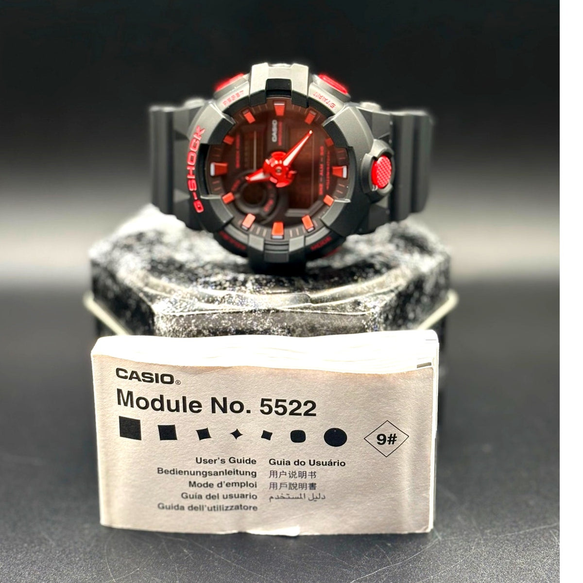 Casio G-Shock GA-700BNR-1A Ignite Red Blackout Analog Digital Watch NIB