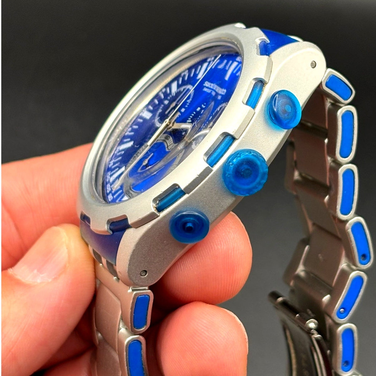 Swatch Irony X-Lite Endless Energy YYS4001AG 45mm Swiss Made Blue Chronograph