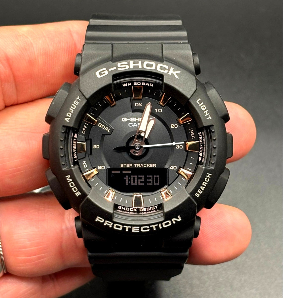 Casio G-Shock GMA-S130PA-1A Black Pink Gold Step Tracker NIBWT Discontinued