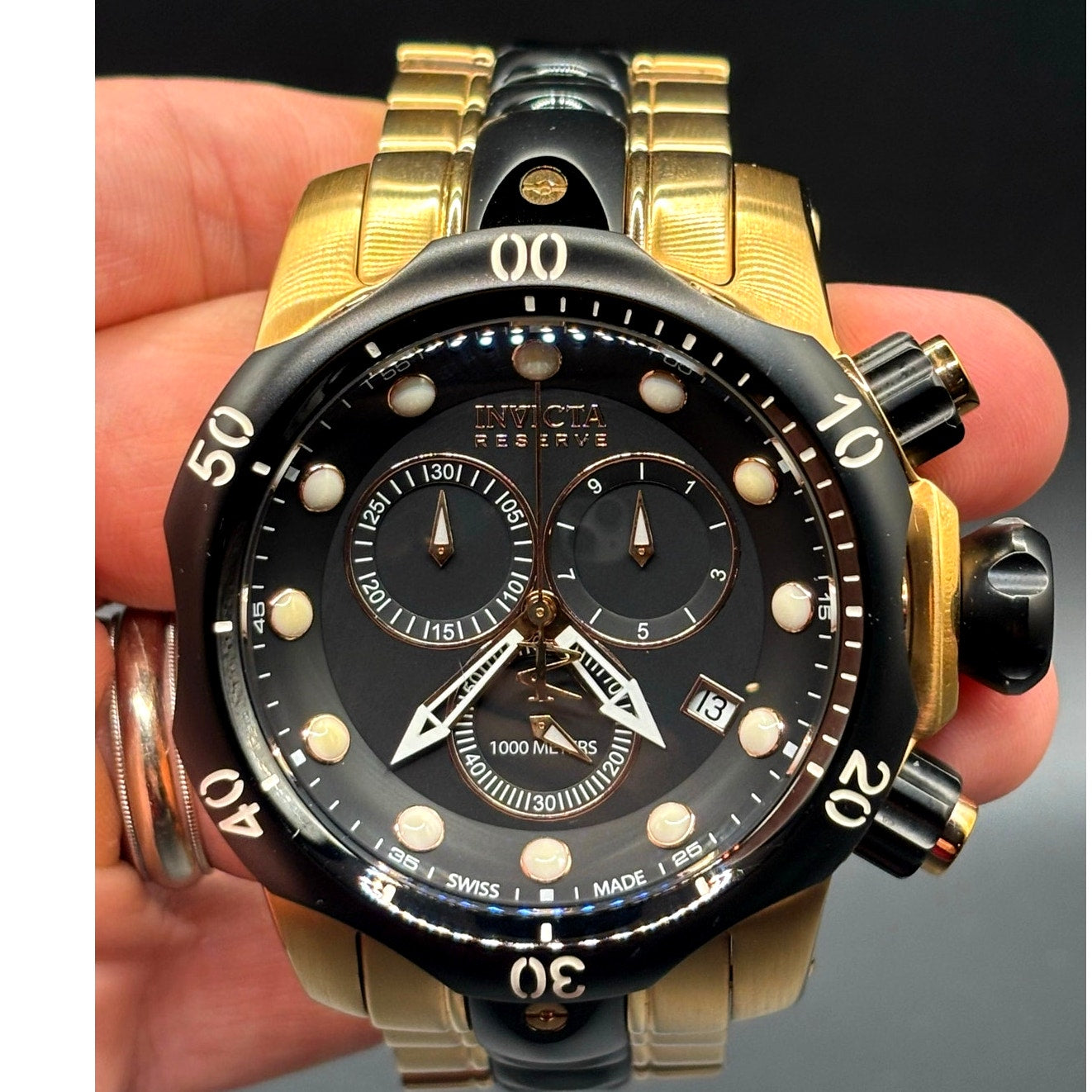 Invicta Reserve Venom 5728 Chronograph Swiss Made 53mm 18K Rose Gold Men’s Watch