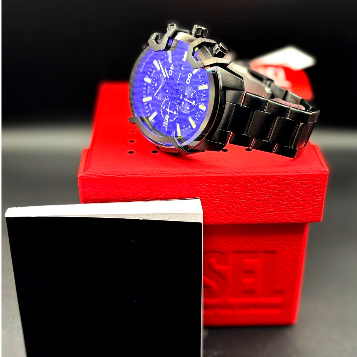 Diesel DZ4529 Griffed Men's Black Stainless Steel 48mm Chronograph Watch NIBWT