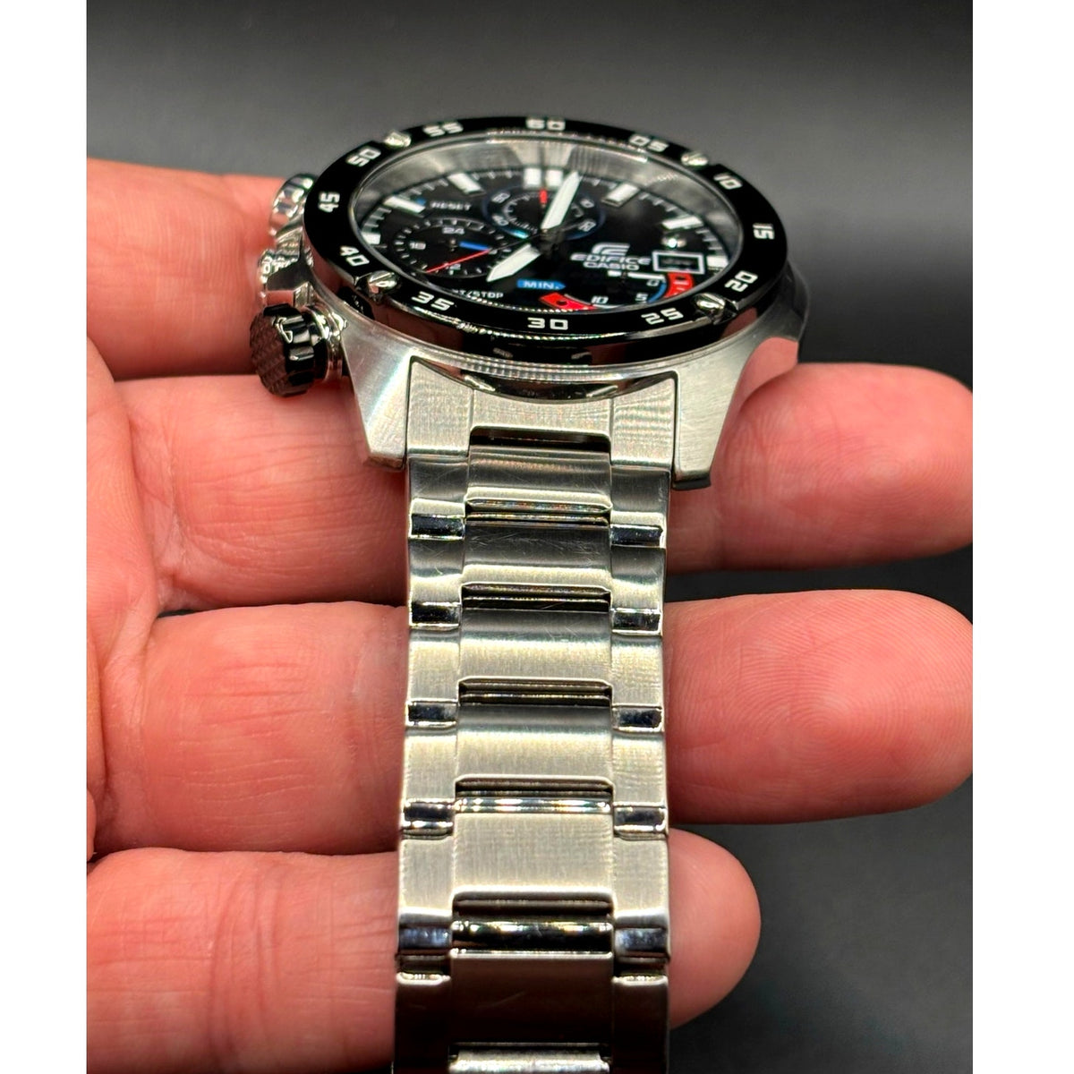 Casio Edifice EFR-558DB-1AV Chronograph Black Dial Stainless Steel Watch