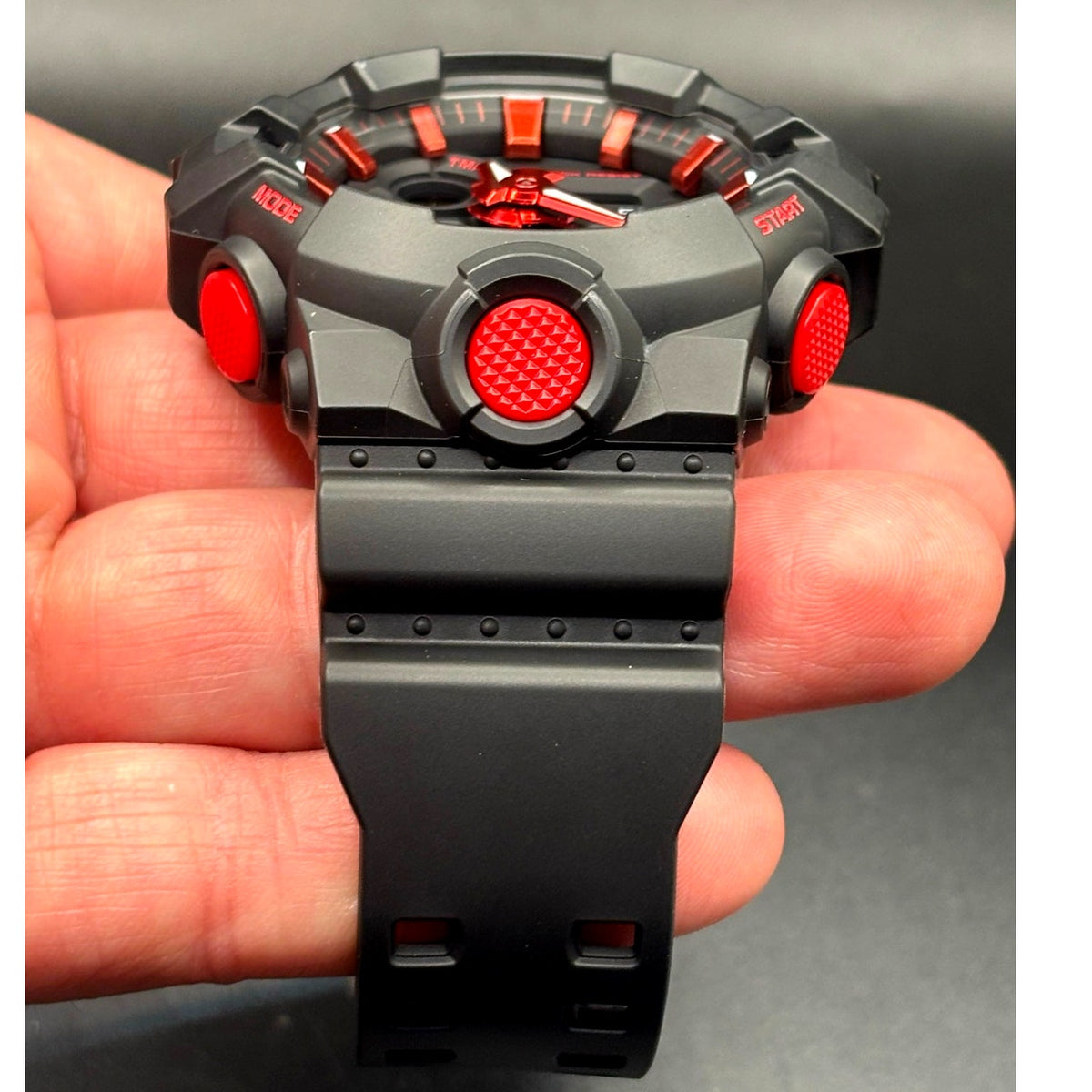 Casio G-Shock GA-700BNR-1A Ignite Red Blackout Analog Digital Watch NIB