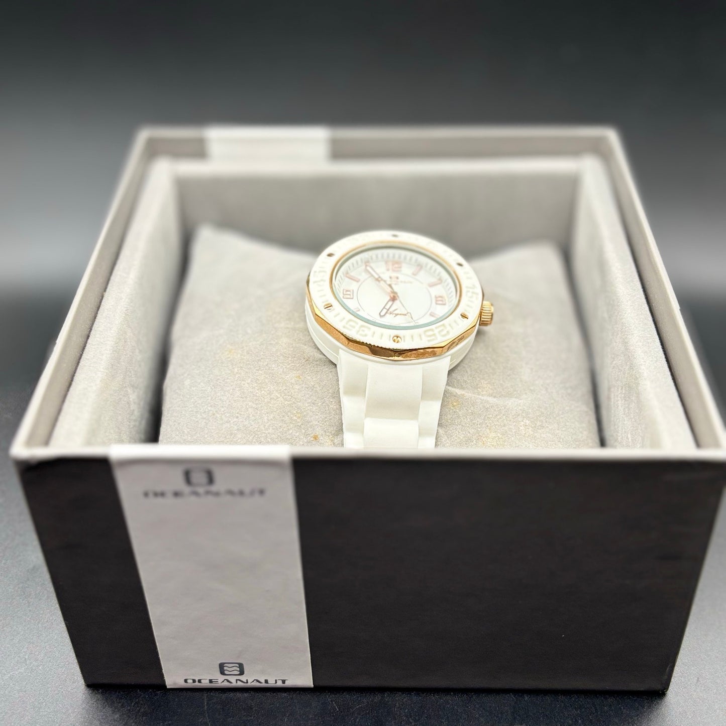 Oceanaut Acqua Sport OC0216 White Rose Gold 41mm Women's Watch NIB