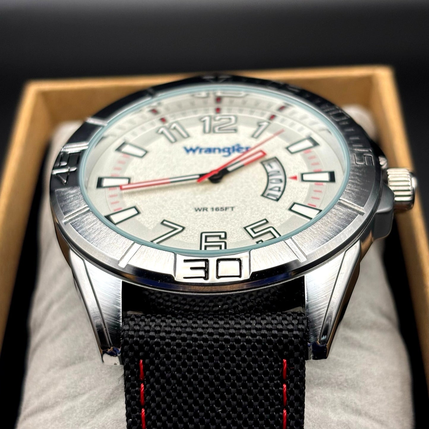Wrangler WRW4801-7B1 Men’s Western Collection Watch Cream Dial Nylon Strap NIBWT
