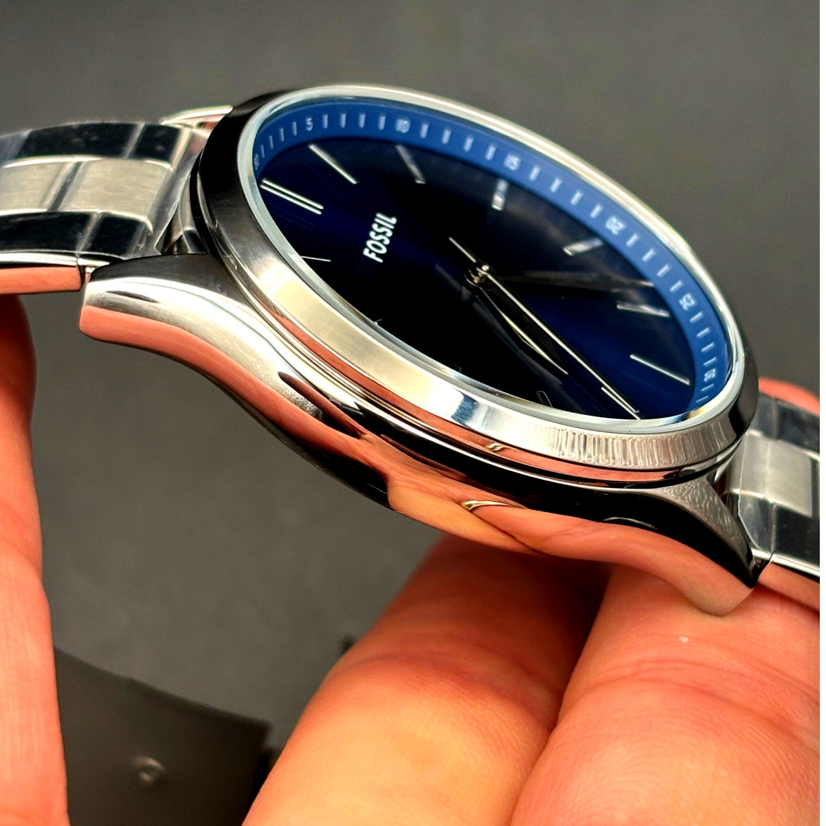 Fossil BQ2860 Fenmore Three-Hand Blue Dial Stainless Steel Men’s Watch NIBWT