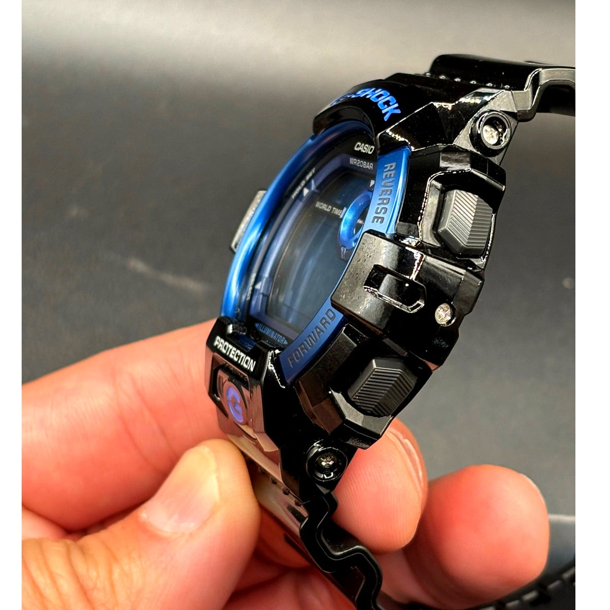 Casio G-Shock G-8900A-1 Glossy Black Blue Dial Digital Men’s Watch 200M NIBWT