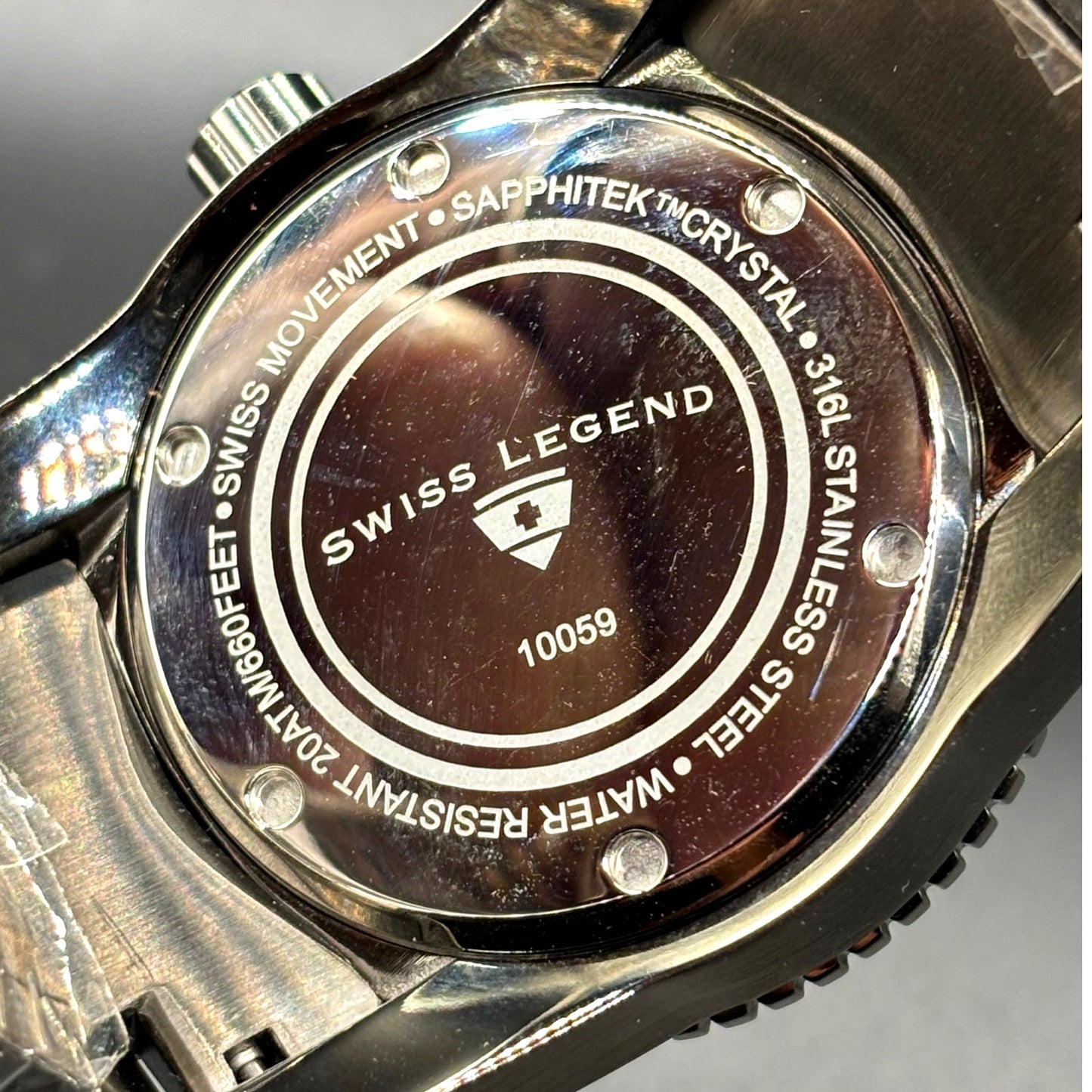 Swiss Legend Commander SL-10059-GM-104 Black Dive Ion Plated Men's Watch NIBWT