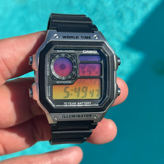 Customed Casio AE1200WH-1CV Watch Into the Sunset Gel Filter