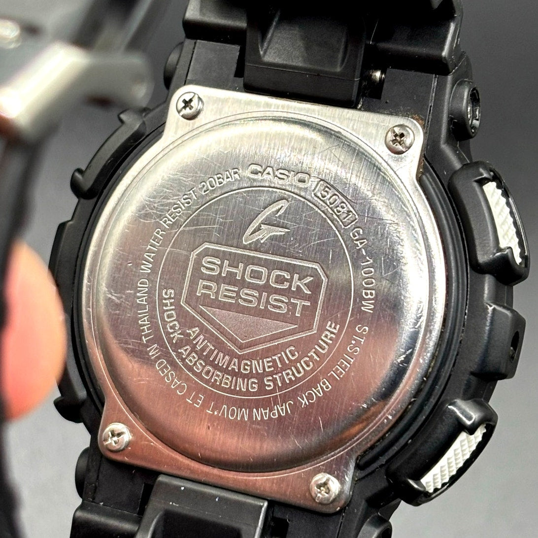 Casio G-Shock GA-100BW-1A Analog Digital Black White Men’s Watch 51mm