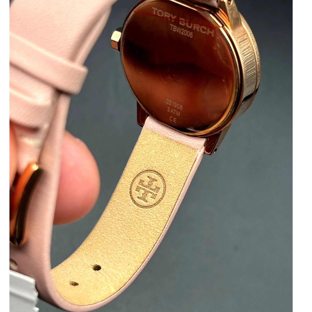 Tory Burch TBW2006 Women’s Gigi Pink Rose Gold Leather Quartz Watch NIBWT