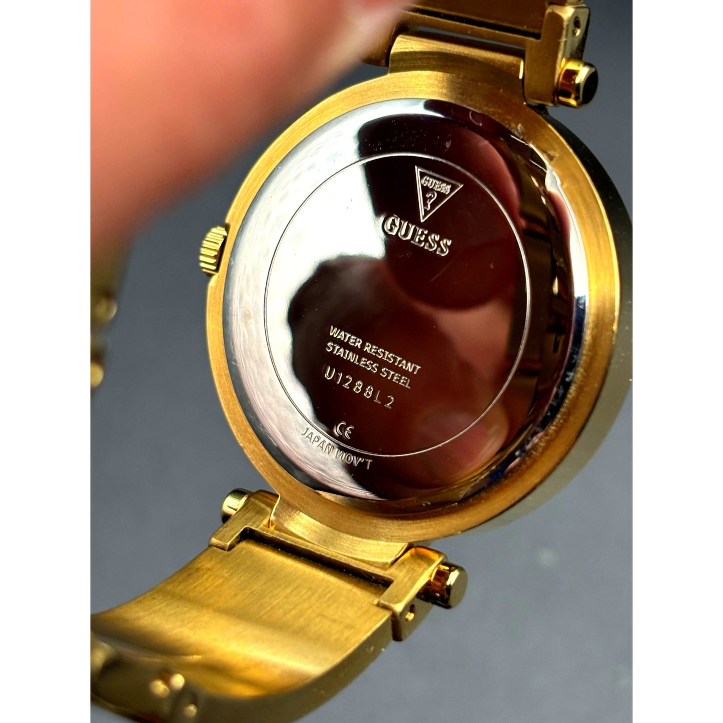Guess Aurora Women's Gold-Tone Stainless Steel & Zwarovski Crystals Bangle Watch