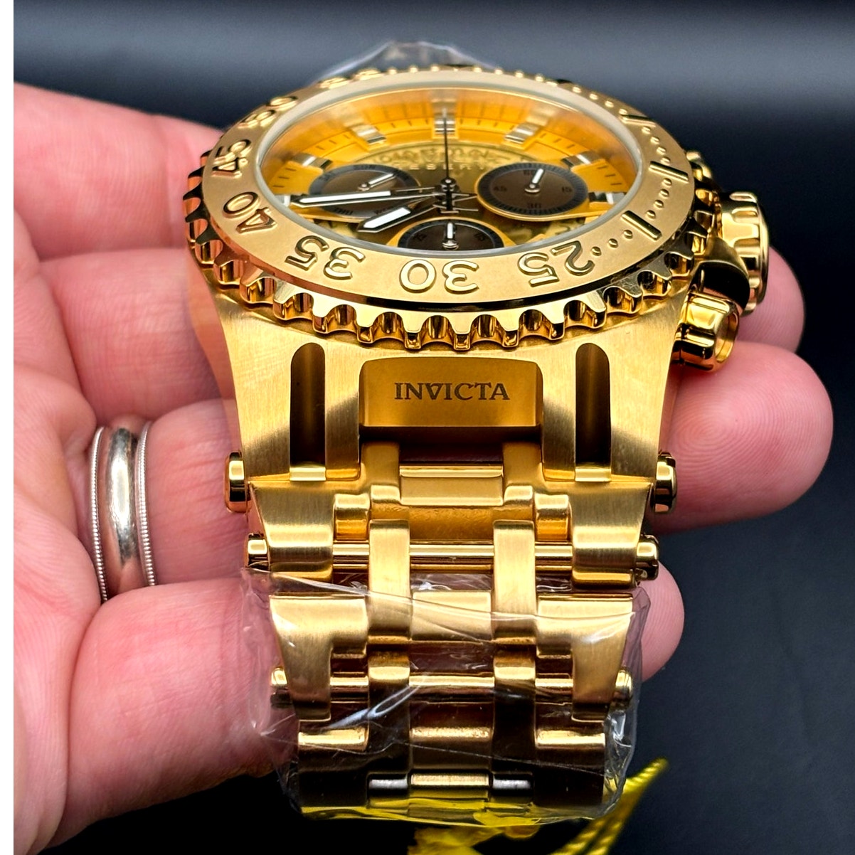Invicta 45932 Mens Reserve Chaos Swiss Ronda Chrono Gold Tone Stainless Steel