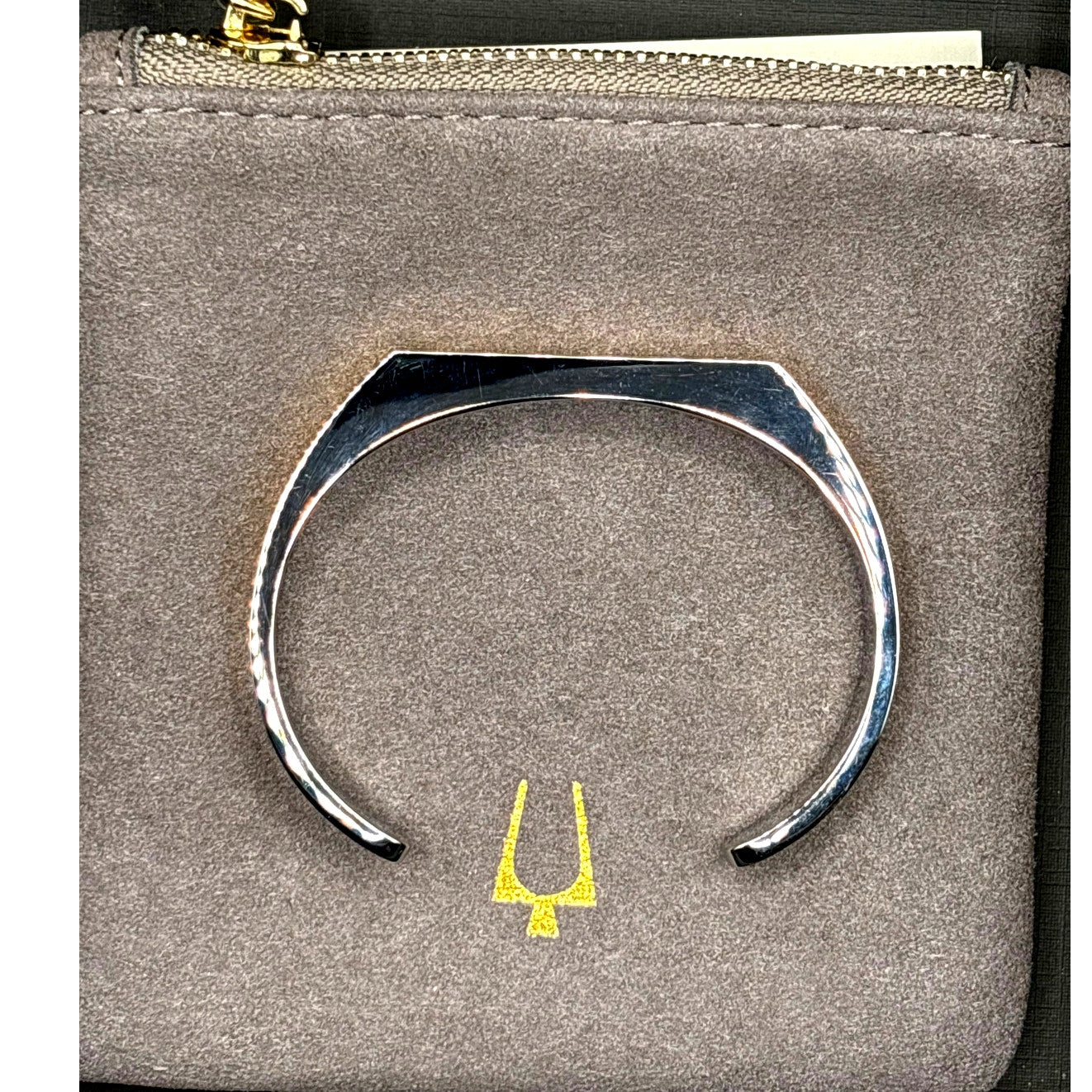 Bulova Two Tone Stainless Steel Open Cuff Bracelet Unisex Small NIB
