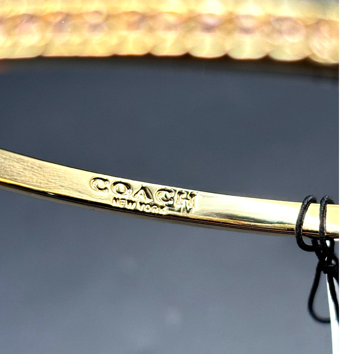 Coach Gold-Tone Stone Heart Charm Bangle Women’s Bracelet NWT Gift Ready