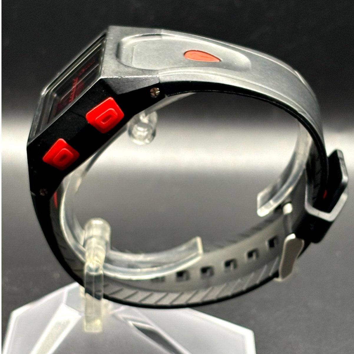 Nixon Lodown Digital Tide Surf Watch Black Red 100M Water Resistant