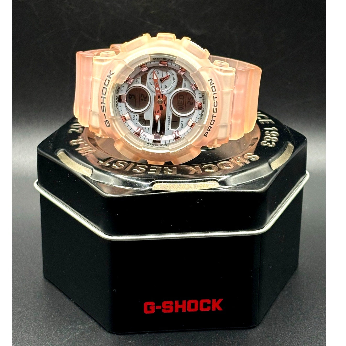 Casio G-Shock GMA-S140NP-4A Clear Pink Analog Digital Women's Watch NIB