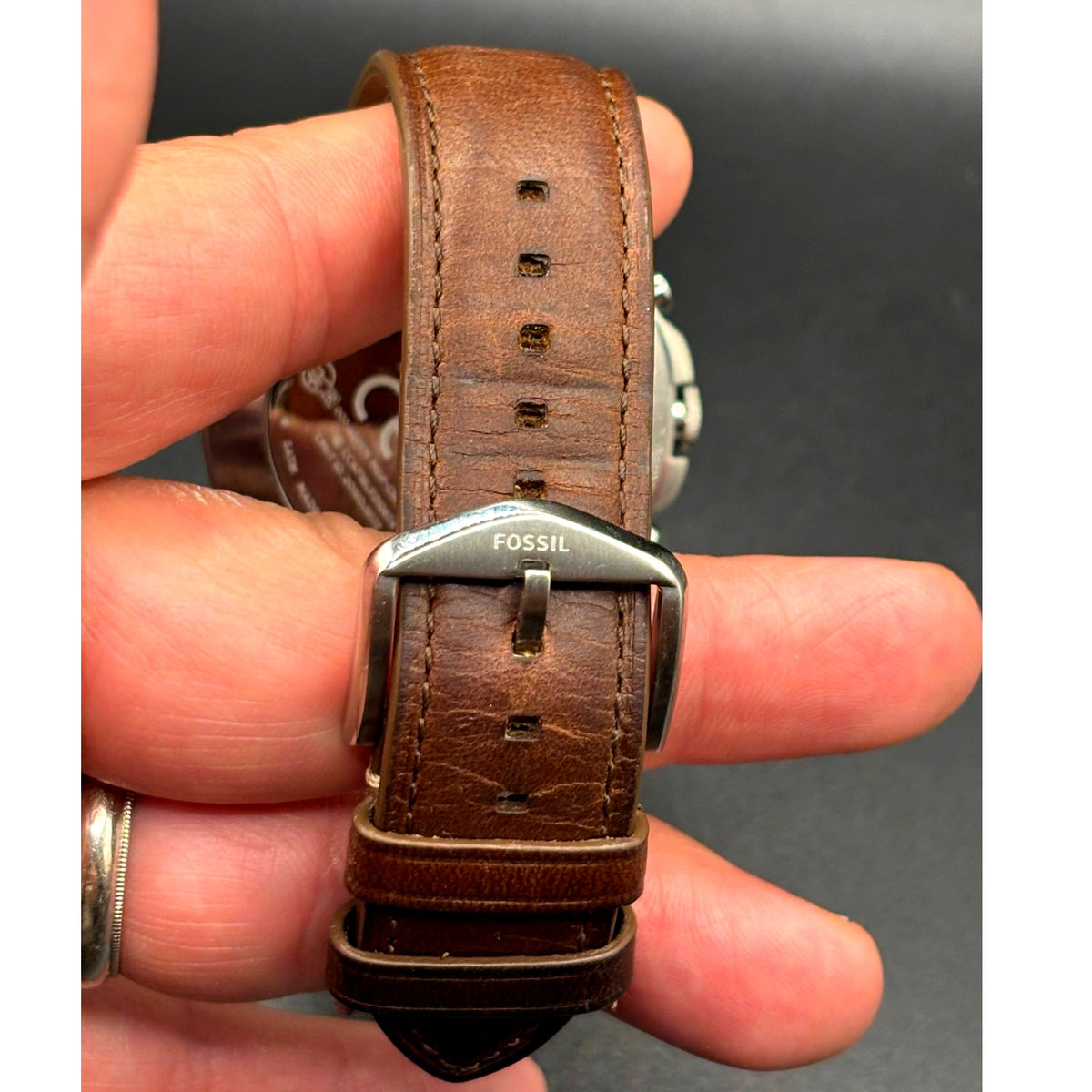 Fossil Q Grant FTW1118 Hybrid Smartwatch Brown Leather 44mm Men’s Watch