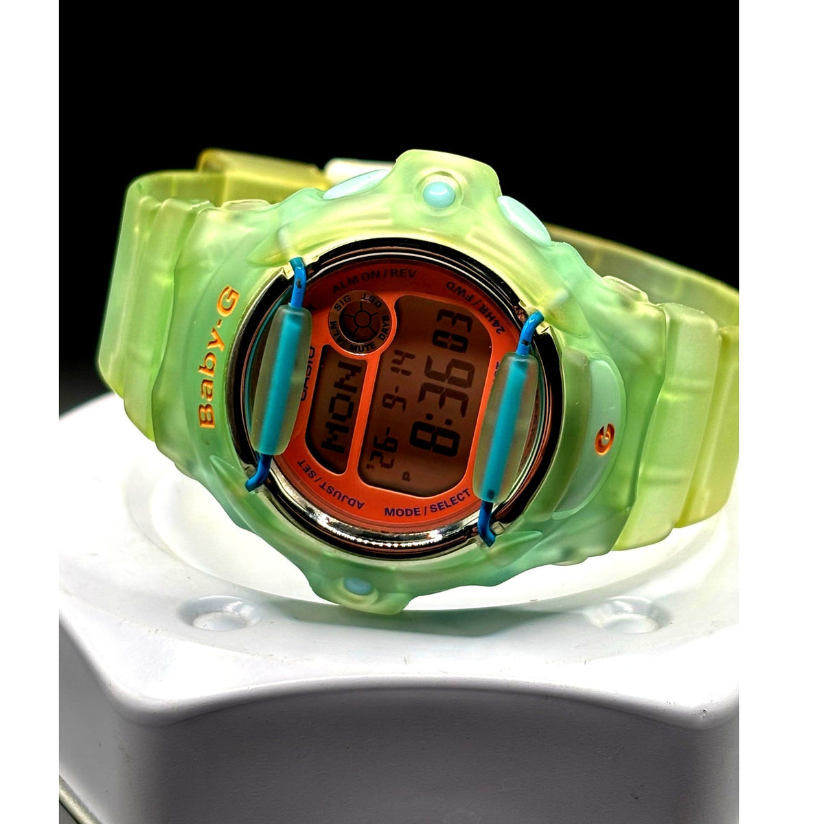 Casio Baby-G BG-169R Lime Green Translucent Digital Data Bank 200M Womens Watch