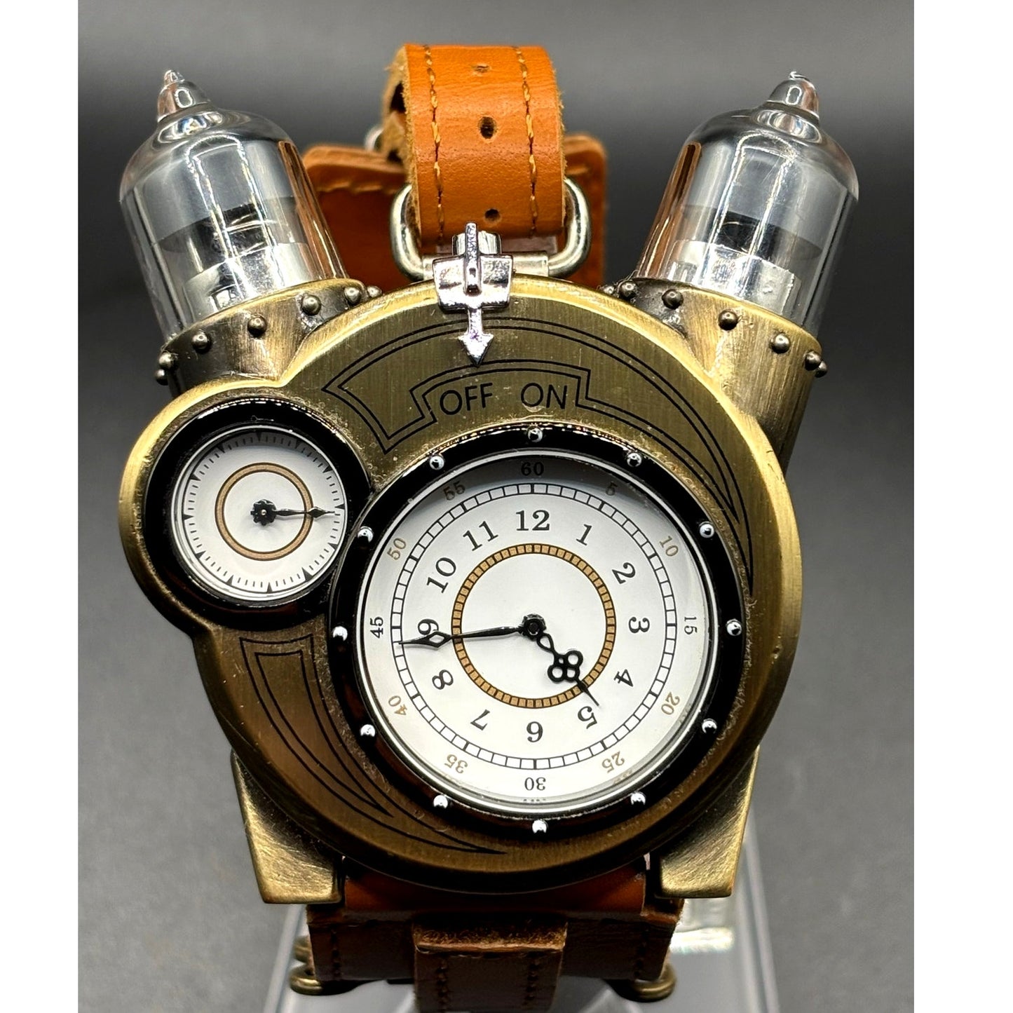 ThinkGeek Tesla Steampunk Analog Watch LED Vacuum Tube Design NEW