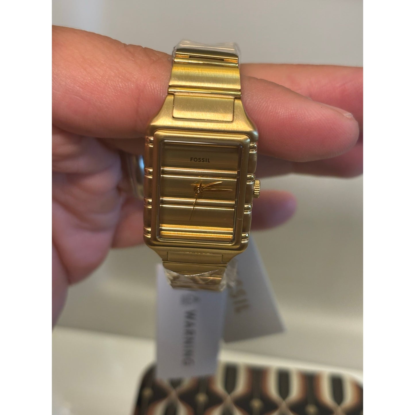 Fossil Raquel ES5389 — All-Gold Tone, 23 mm Rectangular