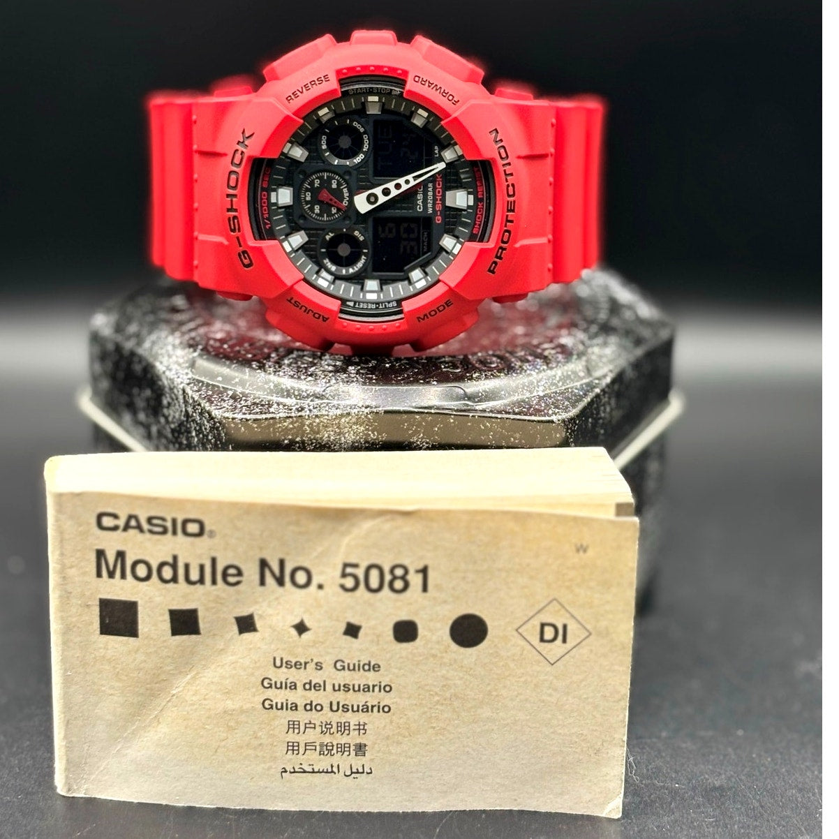 Casio G-Shock GA100B-4A Bright Red Analog Digital Men’s Sport Watch 200M
