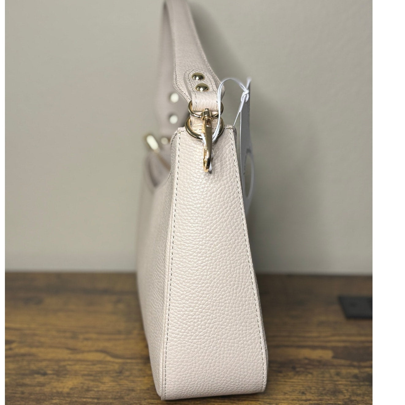 Anna Paola LIA Handbag – Latte Italian Leather, Top Handle + Crossbody, NWT