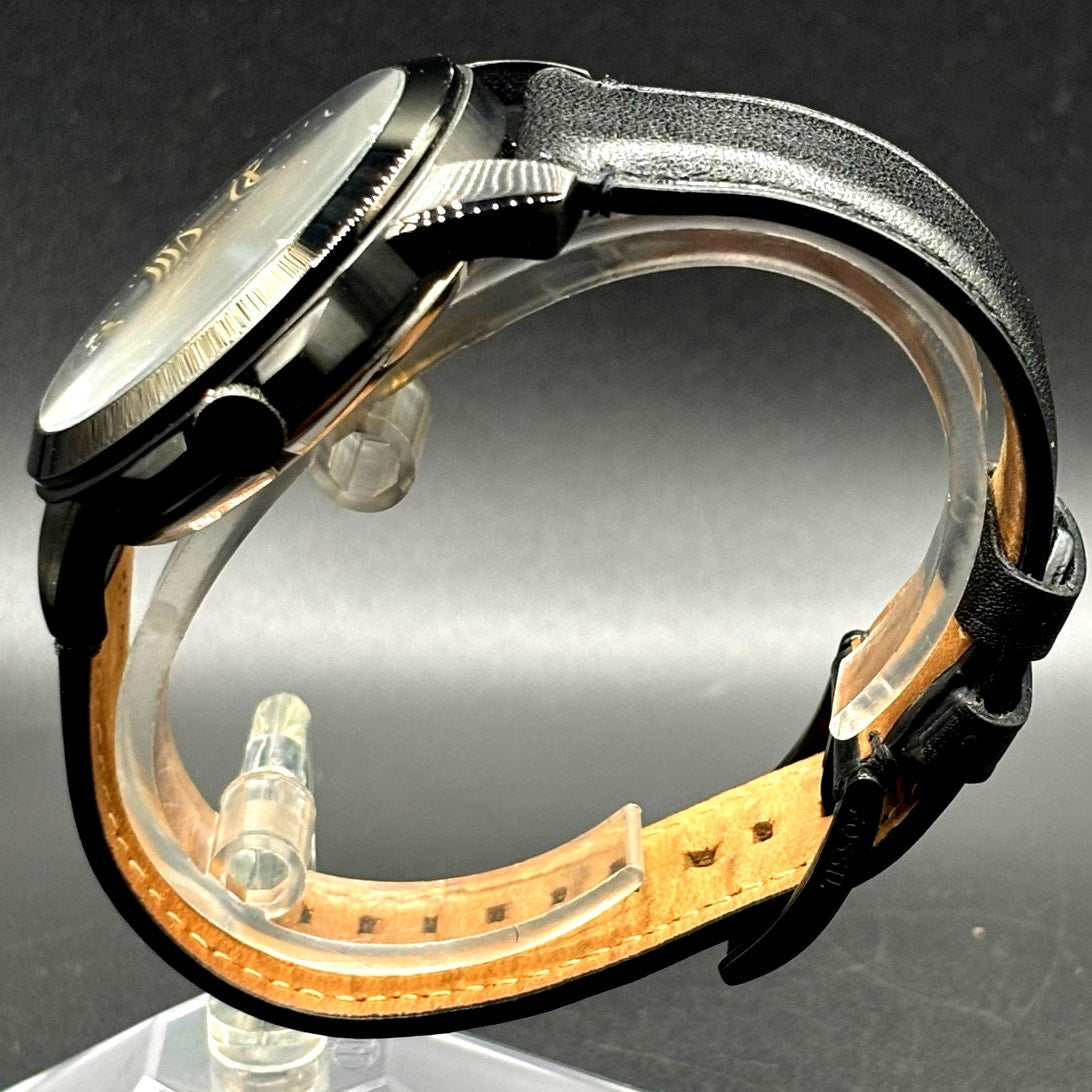 Fossil Grant ME3094 Automatic Skeleton Black Leather Men’s Watch 45mm