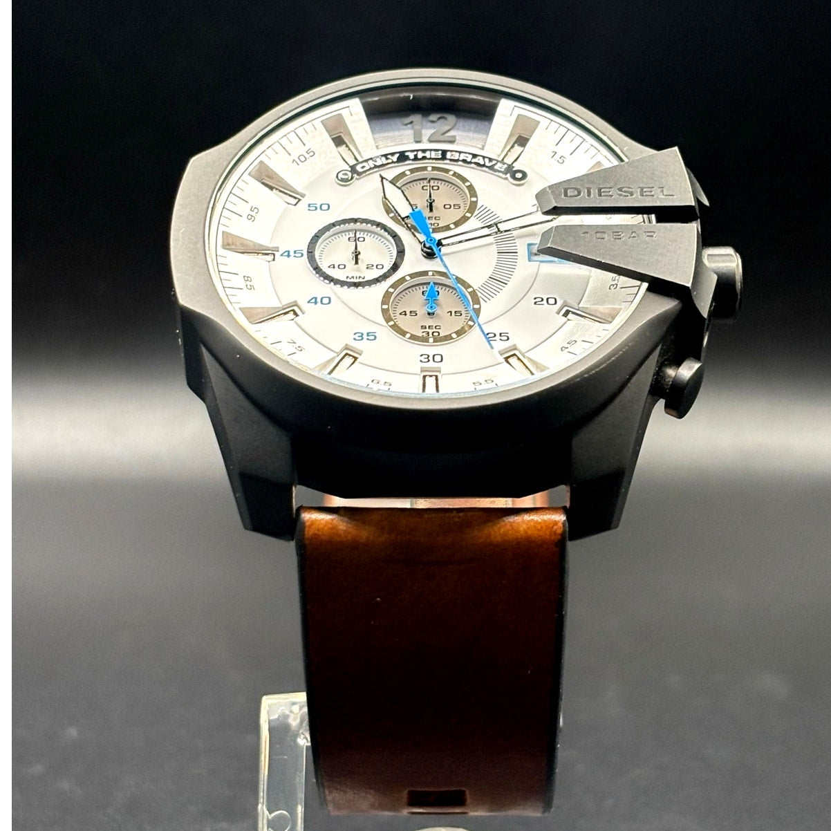 Diesel Mega Chief DZ4280 Iridescent Chronograph Tan Leather 51mm Watch
