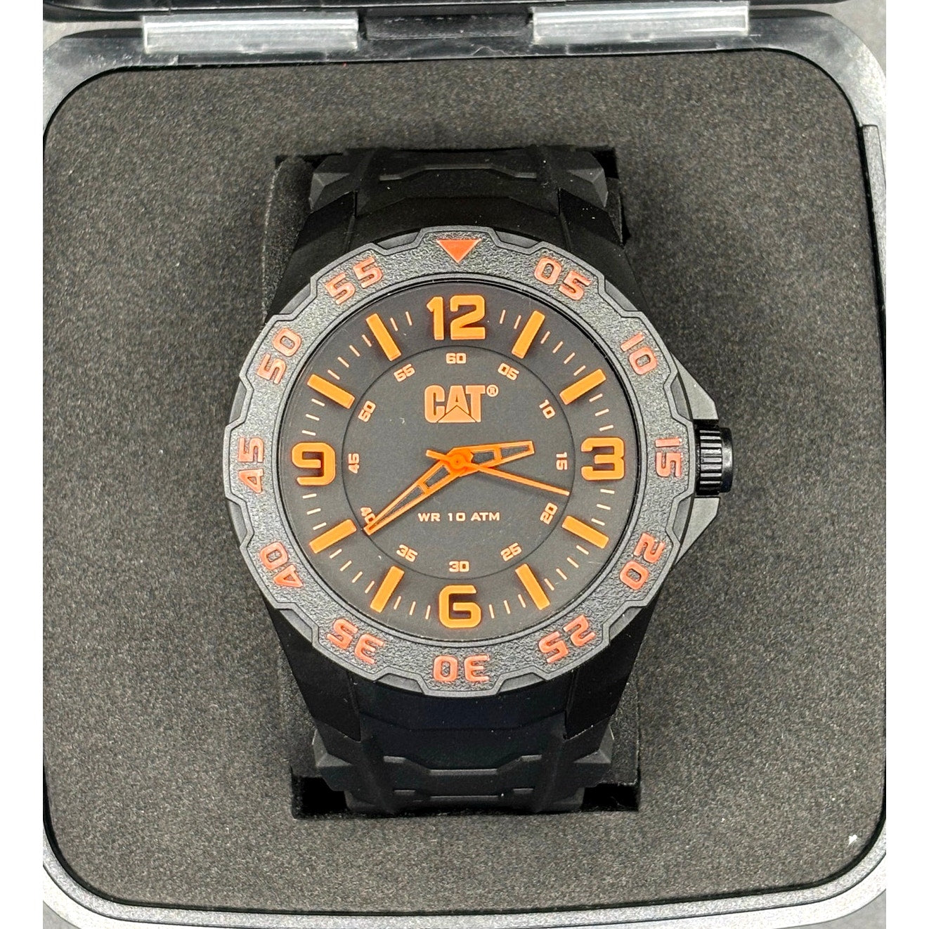 CAT Caterpillar Motion LB.111.21.134 Black Orange 45mm Men's Watch NIBWT