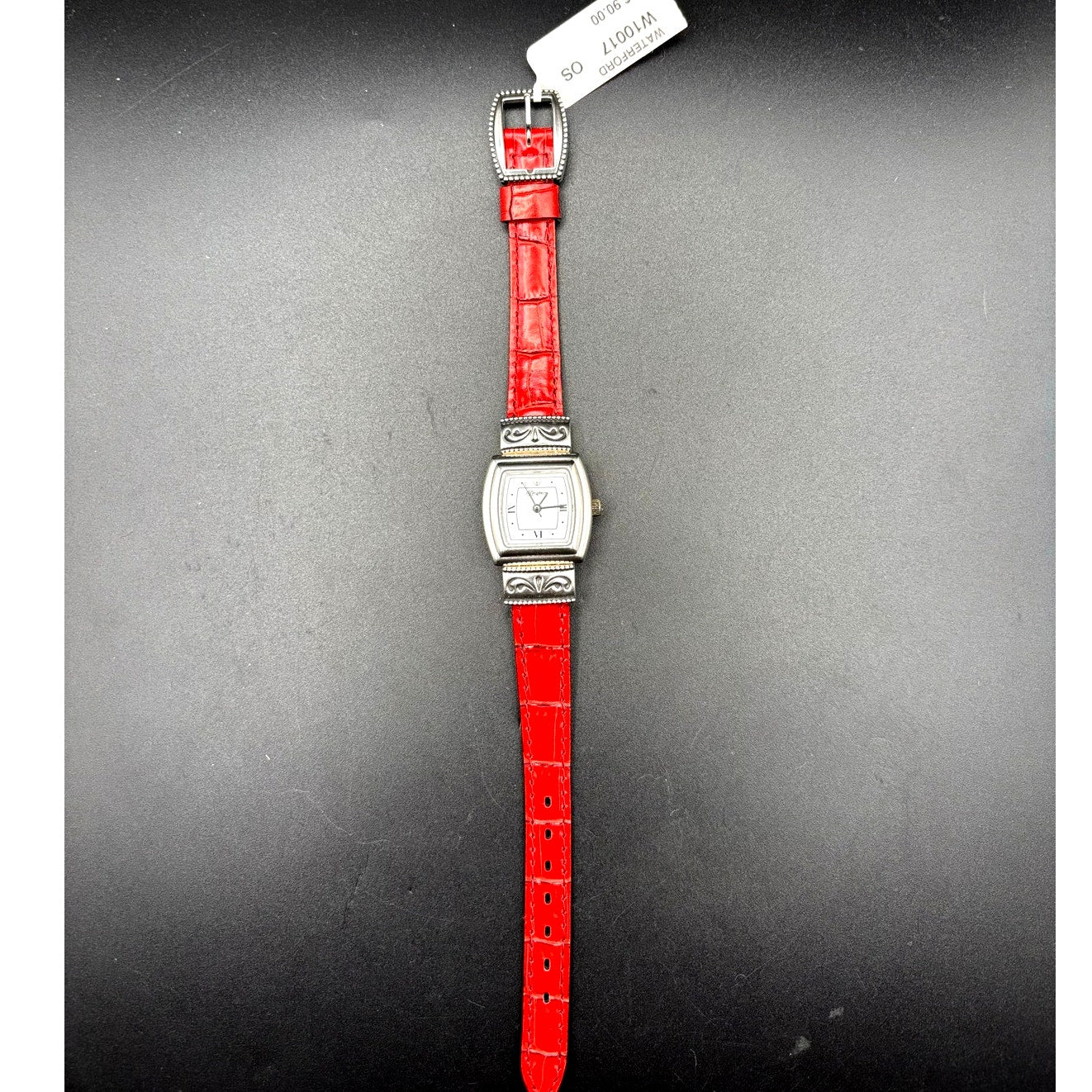 Brighton Waterford W10017 Womens Reversible Red Black Leather Strap Watch NIBWT
