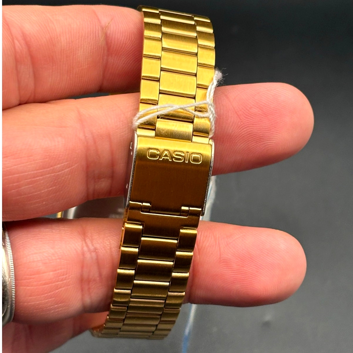 LWS Solarwave Prism A168 Gold Tone Stainless Steel Bracelet Digital Mod Watch
