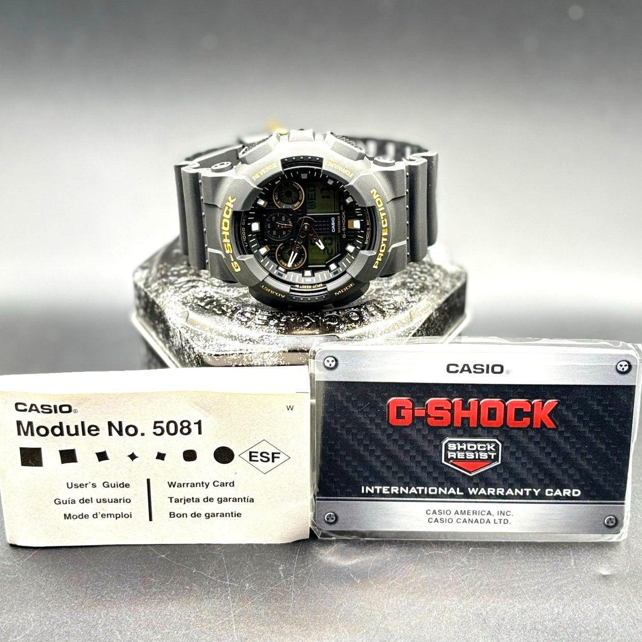 Casio G-Shock GA-100GBX-1A9 Black Gold Analog Digital 51mm Men’s Watch NIB