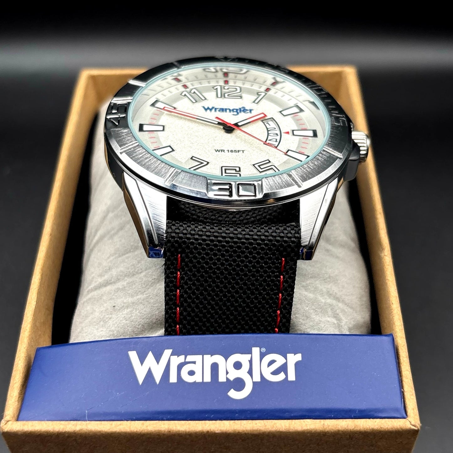 Wrangler WRW4801-7B1 Men’s Western Collection Watch Cream Dial Nylon Strap NIBWT