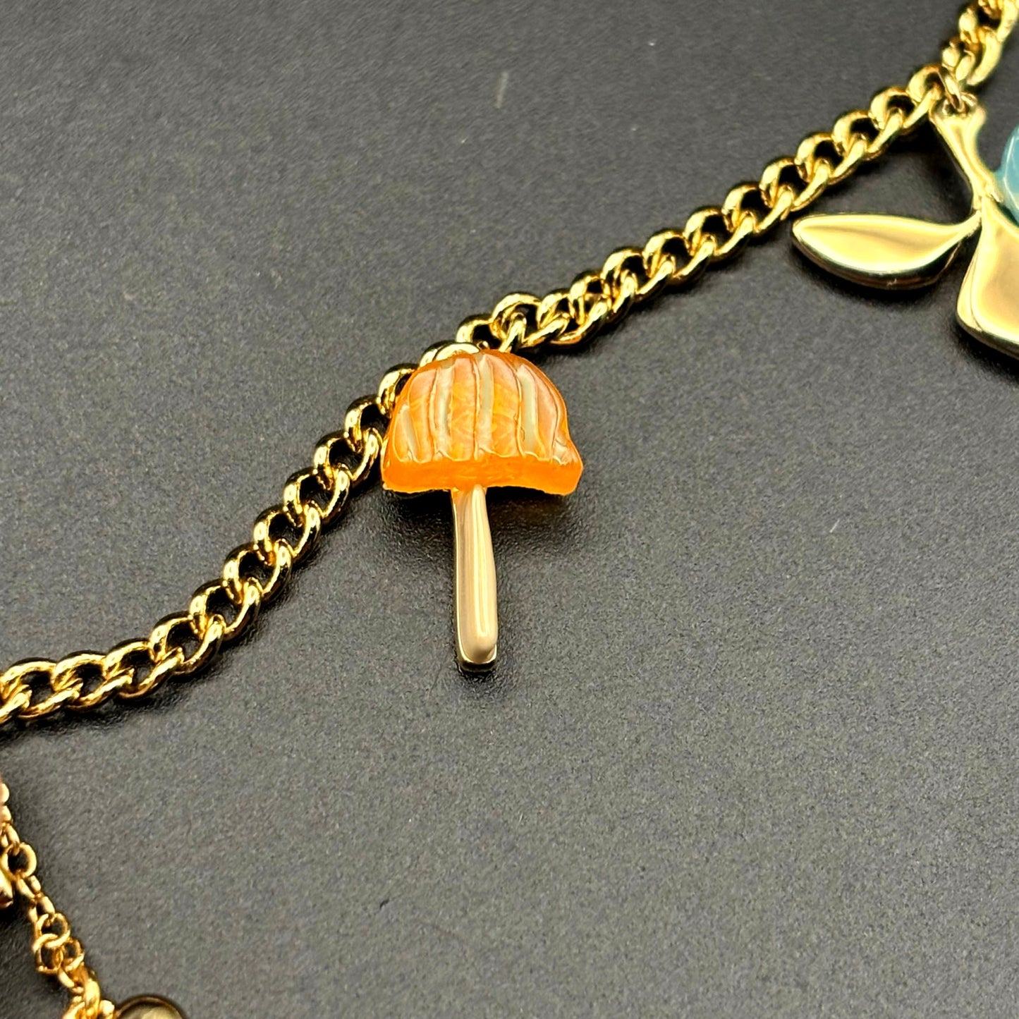 Coach x Observed By Us Charm Necklace Strawberry Heart Gold Tone NIB